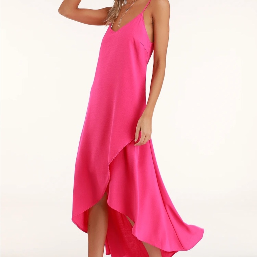 Lulu’s Dress, Hot Pink, Size M, Never Worn
